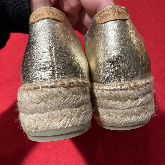 TONI PONS Sz 38 Erla-P Tan Gold Elastic Straps Slip  On Espadrilles NWOT - Picture 5 of 7